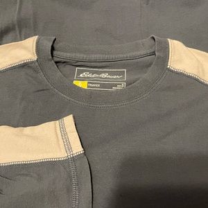 EDDIE BAUER TRAVEX SPORT LOOKOUT ACTIVEWEAR LONG SLEEVE BLUE GRAY T-SHIRT SMALL